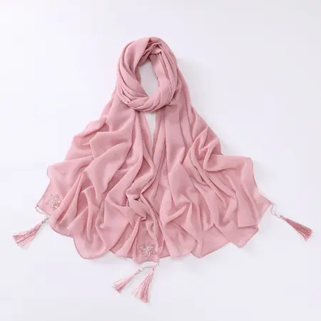 Chiffon Fringed Hijab detail