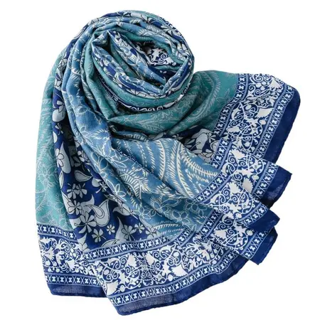 Silk Paisley Printed Scarf Shawl – 180 × 90 cm detail