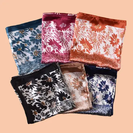 Floral Printed Scarf Shawl – 90 × 90 cm