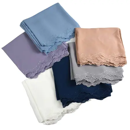 Chiffon Embroidered Hijab detail