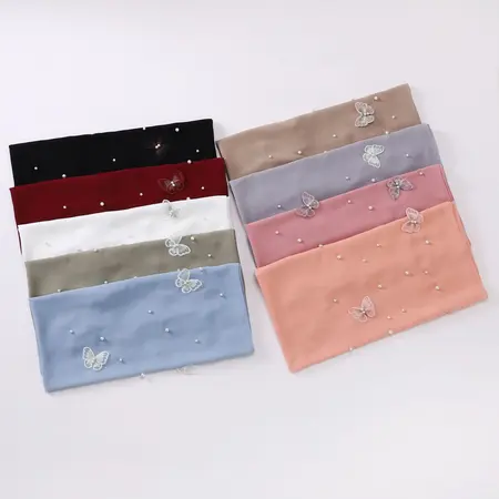 Chiffon Floral Hijab detail