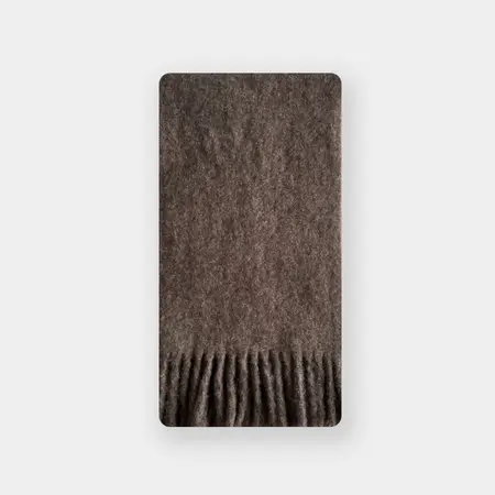 Women's 57% Wool Blend Solid Color Fringed Scarf Shawl – 220 × 26 cm detail