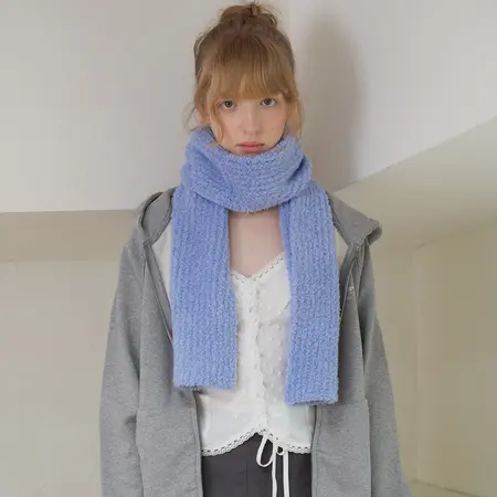 Women's 25% Wool Blend Knit Scarf Shawl – 160 × 18 cm