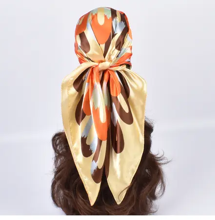 Silk Floral Scarf Shawl – 90 × 90 cm detail