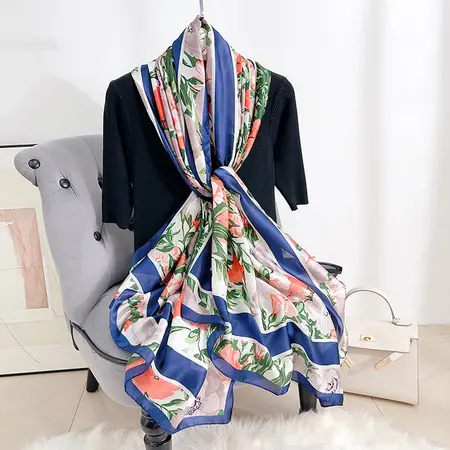 Floral Printed Vintage Scarf Shawl – 90 × 180cm detail