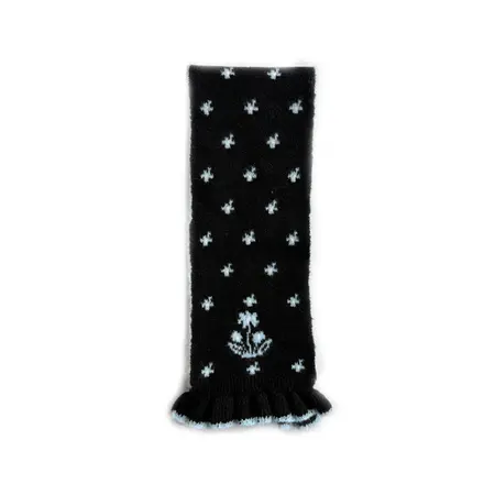 Wool Blend Jacquard Knit Scarf Shawl – 170 × 15 cm detail