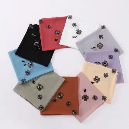 Chiffon Floral Hijab – 80 × 180cm detail