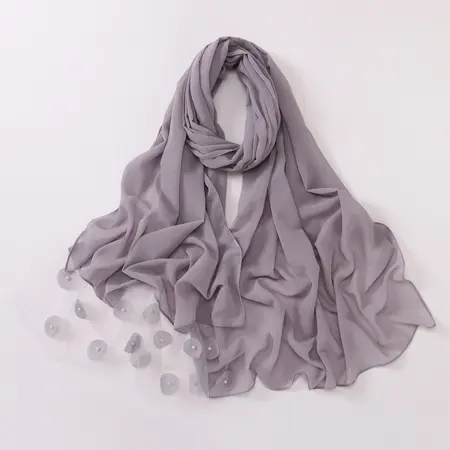 Chiffon Floral Polka Dot Hijab detail