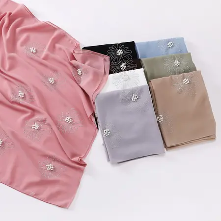 Chiffon Floral Hijab detail