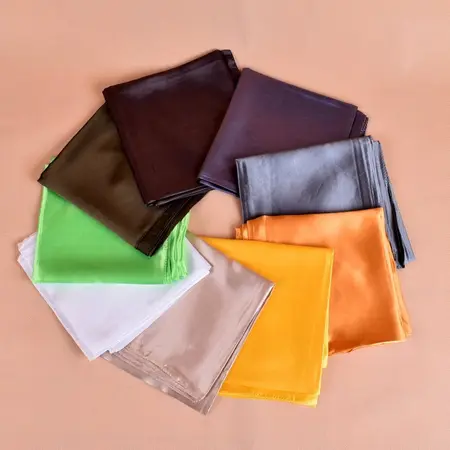 Women's Silk Solid Color Scarf Shawl – 90 × 90 cm detail