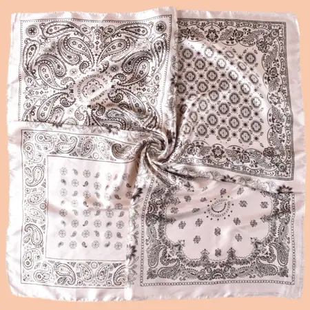 Plaid Floral Scarf Shawl – 90 × 90 cm