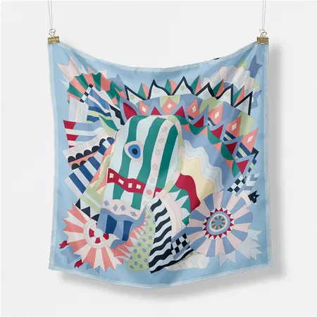 Silk Scarf Shawl – 90 × 90 cm detail