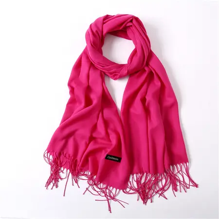 Women's Faux Cashmere Solid Color Lightweight Scarf Shawl – 200 × 70 cm detail