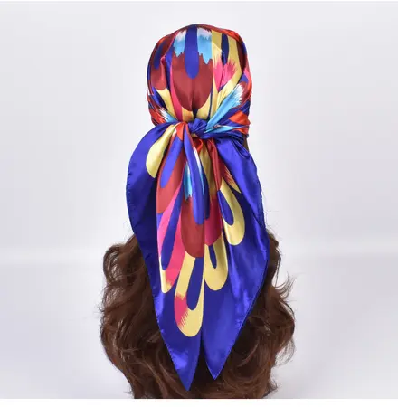 Silk Floral Scarf Shawl – 90 × 90 cm detail