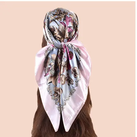 Silk Scarf Shawl – 90 × 90 cm