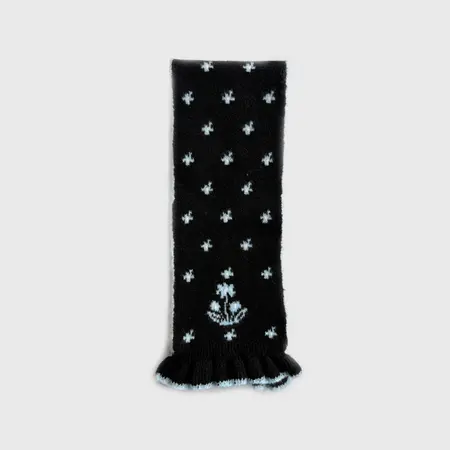 Wool Blend Jacquard Knit Scarf Shawl – 170 × 15 cm detail