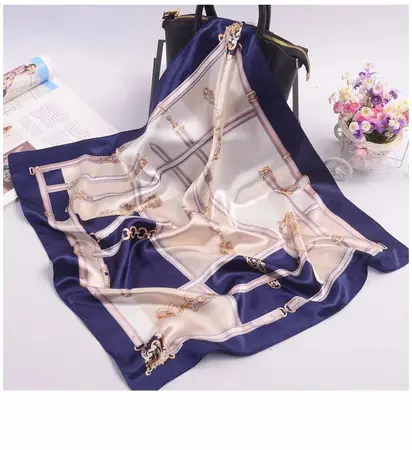 Women's Silk Scarf Shawl – 60 × 60 cm detail