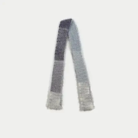 Women's Faux Mink Gradient Lightweight Narrow Scarf Shawl – 180 × 5 cm detail