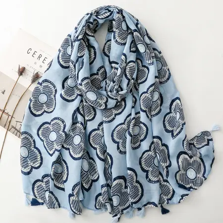 Floral Fringed Scarf Shawl – 180 × 88 cm detail