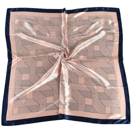 Women's Silk Geometric Scarf Shawl – 90 × 90 cm detail