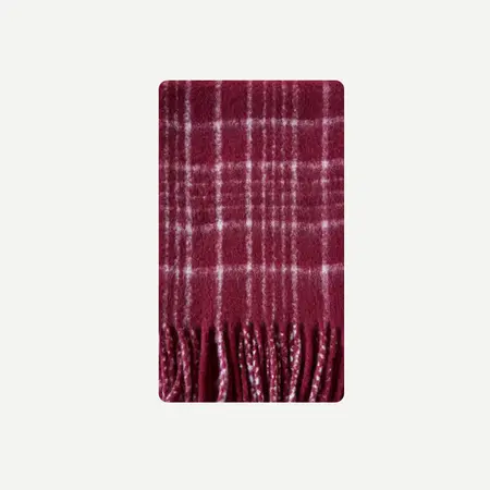 Women's 40% Wool Plaid Vintage Scarf Shawl – 230 × 35 cm detail