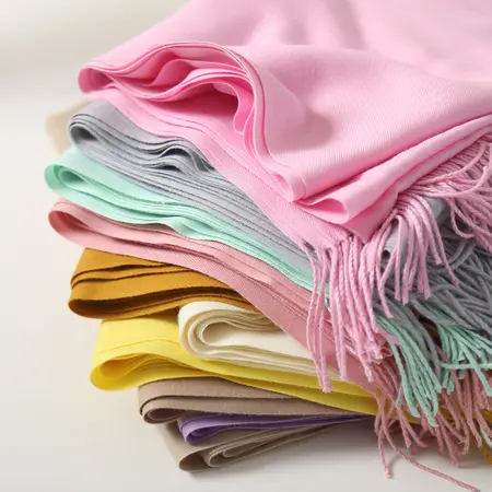 Faux Cashmere Solid Color Fringed Scarf Shawl – 200 × 70 cm