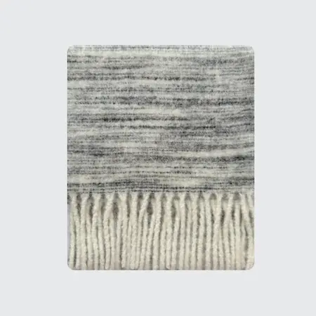 Women's Wool Blend Gradient Brushed Fringed Scarf Shawl – 200 × 30 cm detail