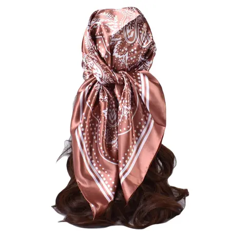 Silk Paisley Printed Vintage Scarf Shawl – 90 × 90 cm