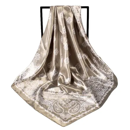 Silk Floral Scarf Shawl – 90 × 90 cm detail