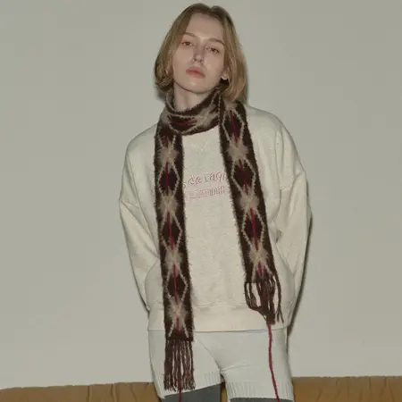 Knit Lightweight Narrow Scarf Shawl – 200 × 7 cm