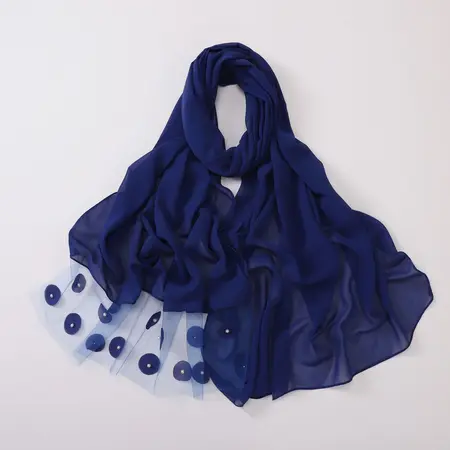 Chiffon Floral Polka Dot Hijab detail