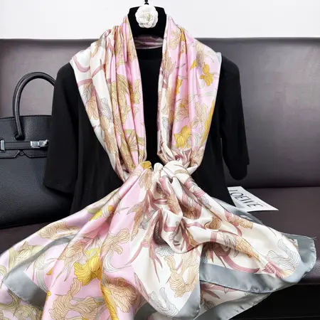 Silk Scarf Shawl – 90 × 180cm detail