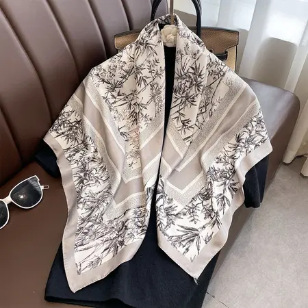 Women's Printed Scarf Shawl – 90 × 90 cm detail