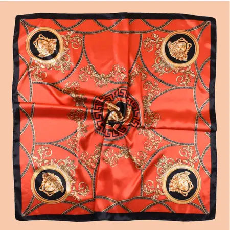 Printed Vintage Scarf Shawl – 90 × 90 cm detail