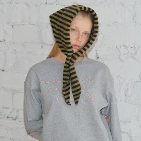 Women's 30% Wool Striped Scarf Shawl – 110 × 40 cm detail