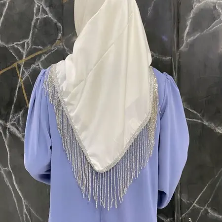 Chiffon Fringed Hijab detail