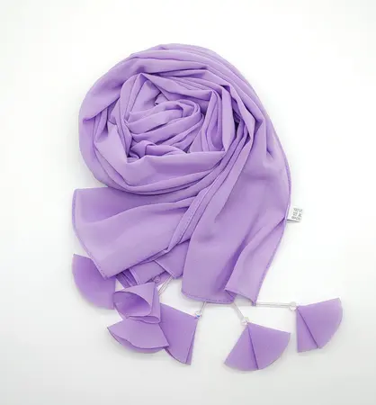 Women's Chiffon Fringed Hijab – 70 × 170 cm