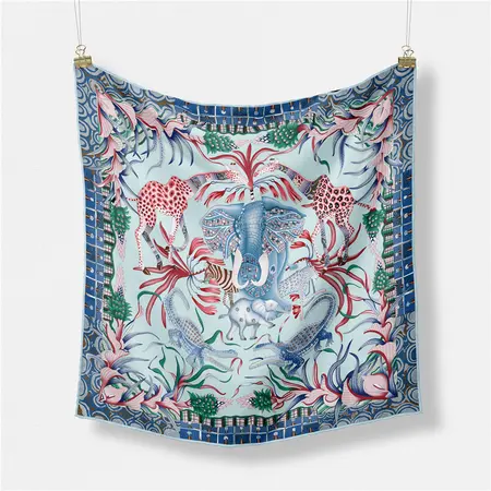 Silk Scarf Shawl – 90 × 90 cm detail
