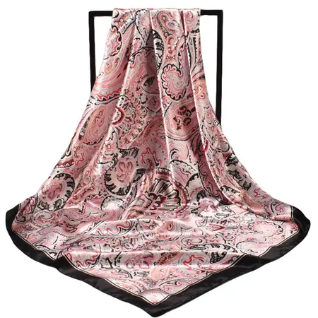 Silk Floral Scarf Shawl – 90 × 90 cm detail
