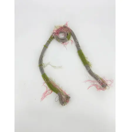 Silk Fringed Vintage Scarf Shawl – 200 × 2 cm detail
