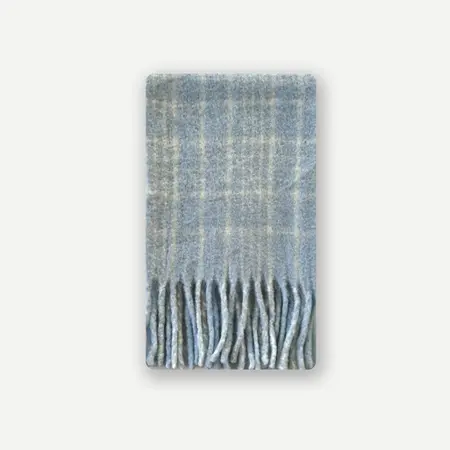 Women's 40% Wool Plaid Vintage Scarf Shawl – 230 × 35 cm detail