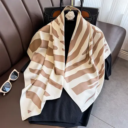 Striped Scarf Shawl – 90 × 90 cm