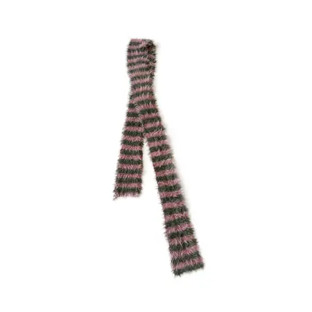 Faux Mink Striped Knit Vintage Scarf Shawl – 200 × 10 cm detail