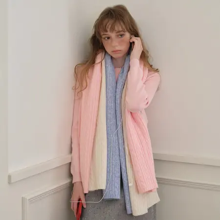 Women's Wool Blend Knit Scarf Shawl – 160 × 27 cm