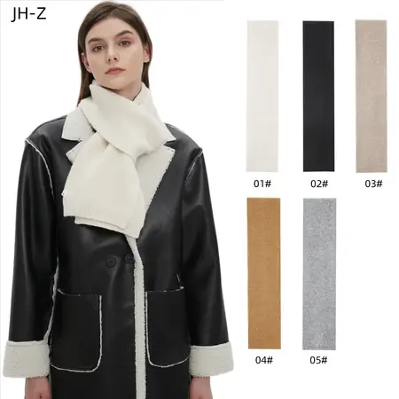 Unisex Solid Color Knit Scarf – 155 × 18 cm detail