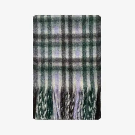 Women's Wool Blend Plaid Rainbow Scarf Shawl – 220 × 40 cm detail