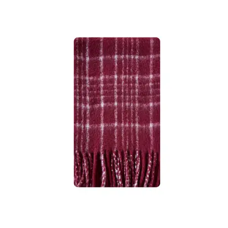 Women's 40% Wool Plaid Vintage Scarf Shawl – 230 × 35 cm detail