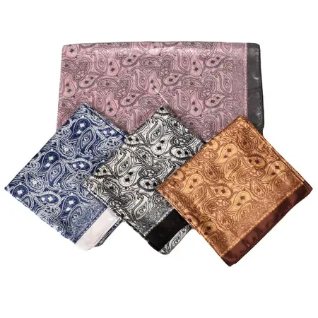 Silk Paisley Scarf Shawl – 90 × 90 cm
