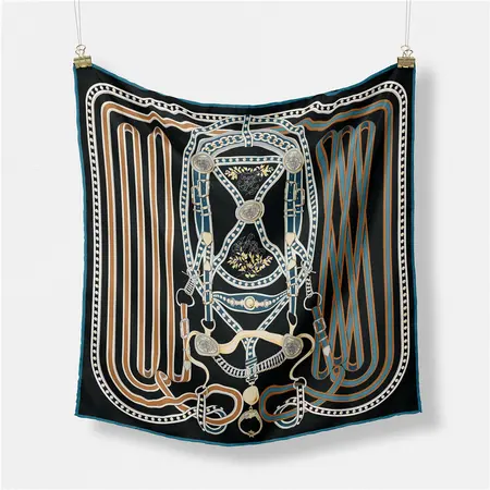 Silk Printed Scarf Shawl – 53 × 53 cm detail