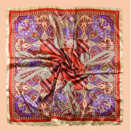 Plaid Geometric Printed Scarf Shawl – 90 × 90 cm detail